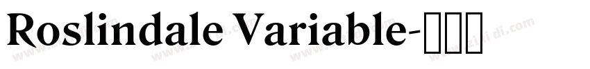 Roslindale Variable字体转换